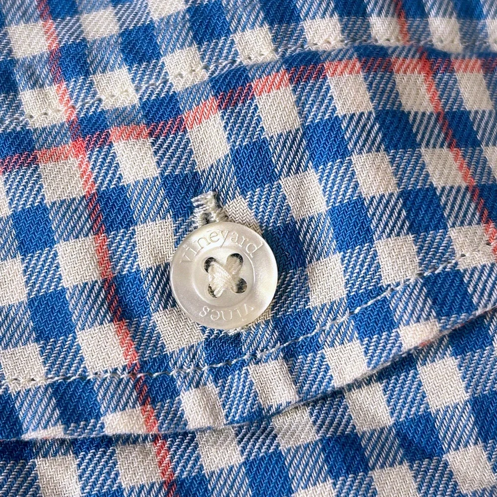 Vineyard Vines Shirt Shep & Ian Window Pane Button Down Collar Crosby Slim Fit - Picture 10 of 16